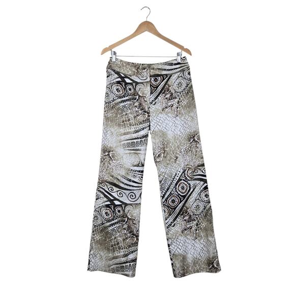 Chico's Pants - Chico's Pants sz 1 (M) Ivory Tan Brown Geo Mixed Print Zip Fly Zip Pockets